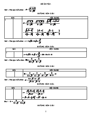 Các đề ôn tập Đại số Lớp 9